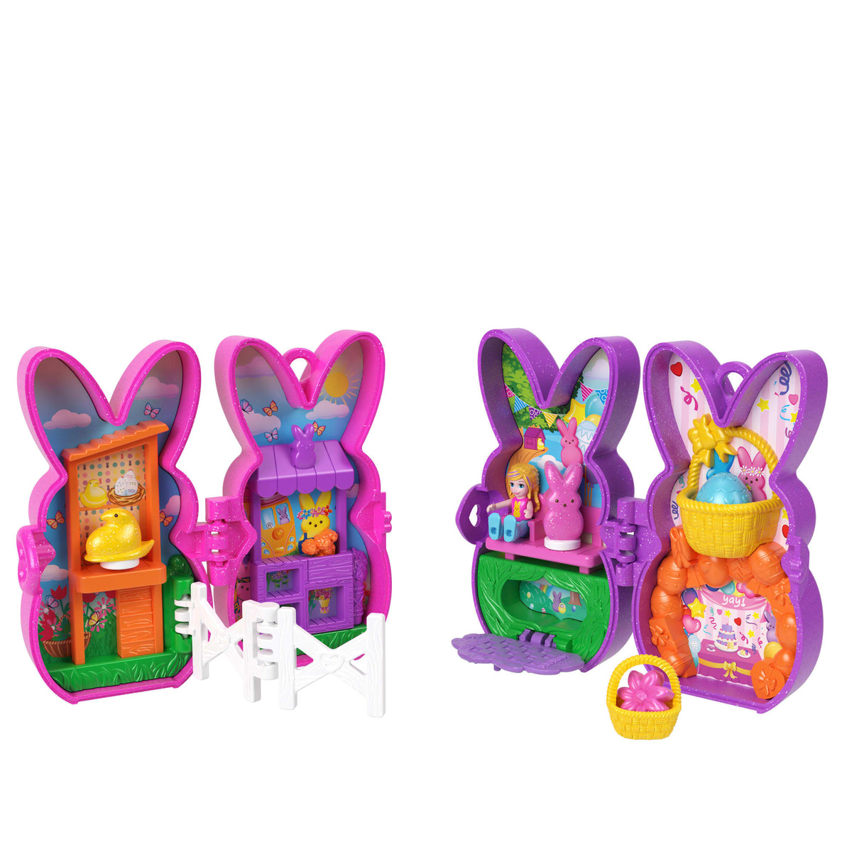 Polly Pocket Peeps Poupées et 2Coffrets6 Accessoires, Porte-Clés