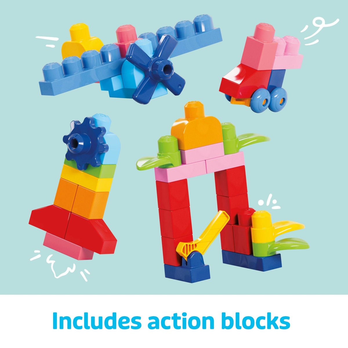 MEGA BLOKS First Builders Big Bag Of Blocks Toy Blocks With Storage Bag (130 Pieces) For Toddler
