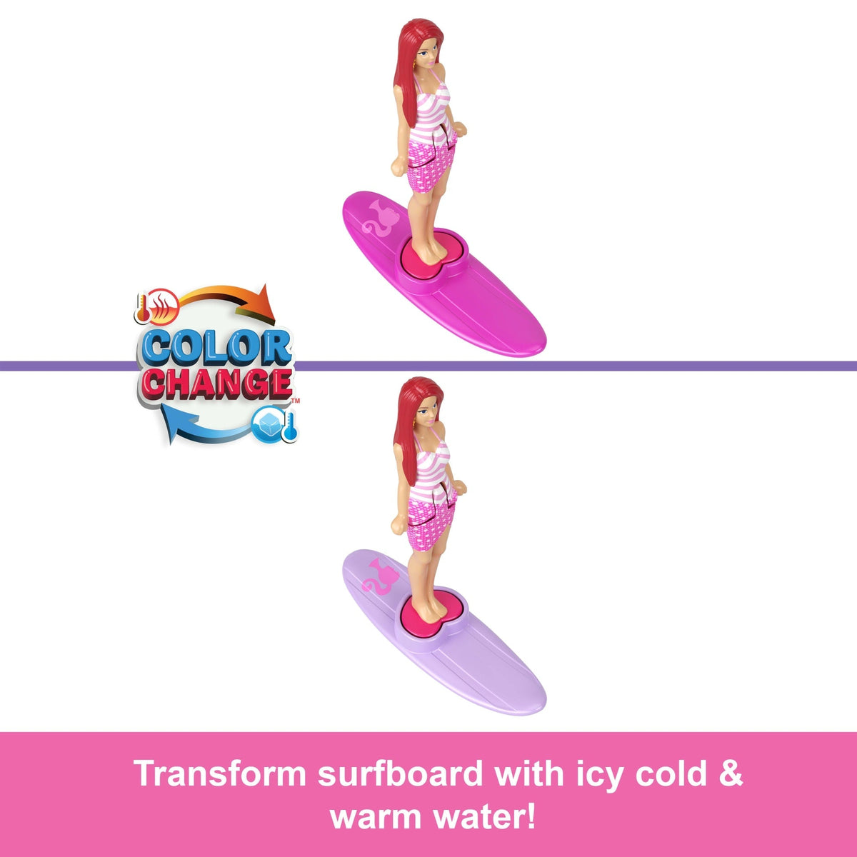 Barbie Mini Barbieland Doll & Vehicle Set With 1.5-inch Doll & Beach Convertible With Color-Change