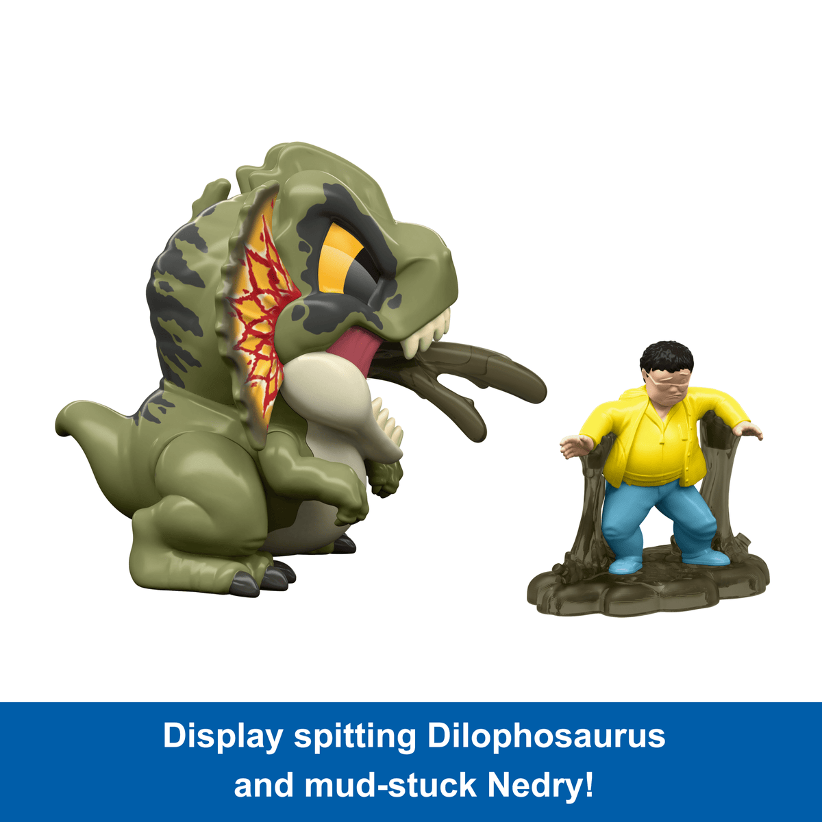 Jurassic World Bite Club Dilophosaurus Collectible Dinosaur Figure & Movie Toy Accessory