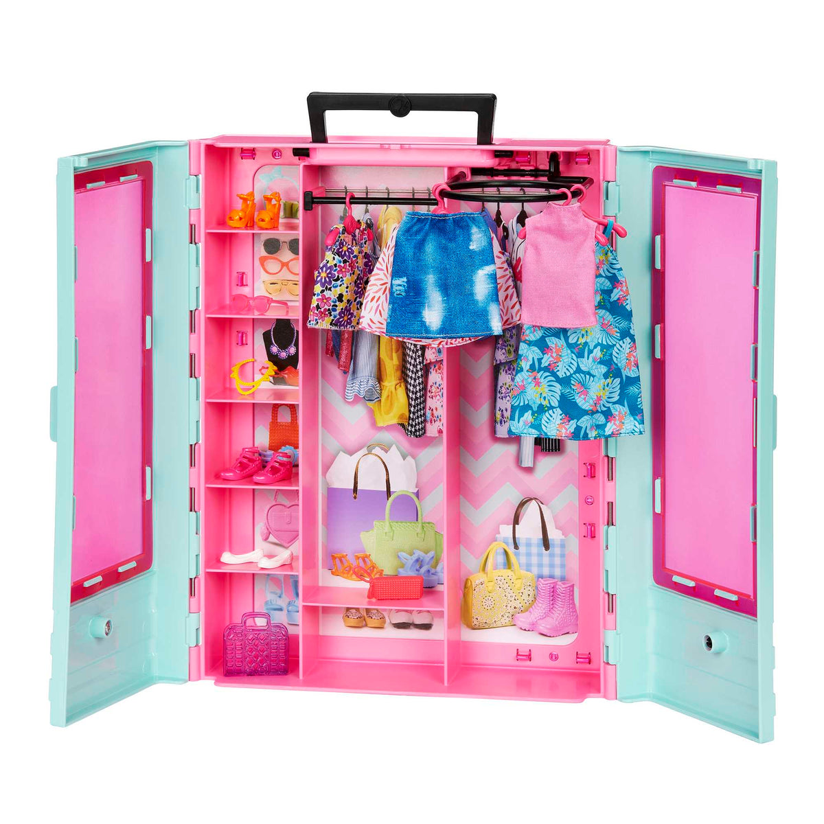 Barbie Coffret de Jeu Armoire Mode, 3 Tenues, Accessoires, 3-8 Ans
