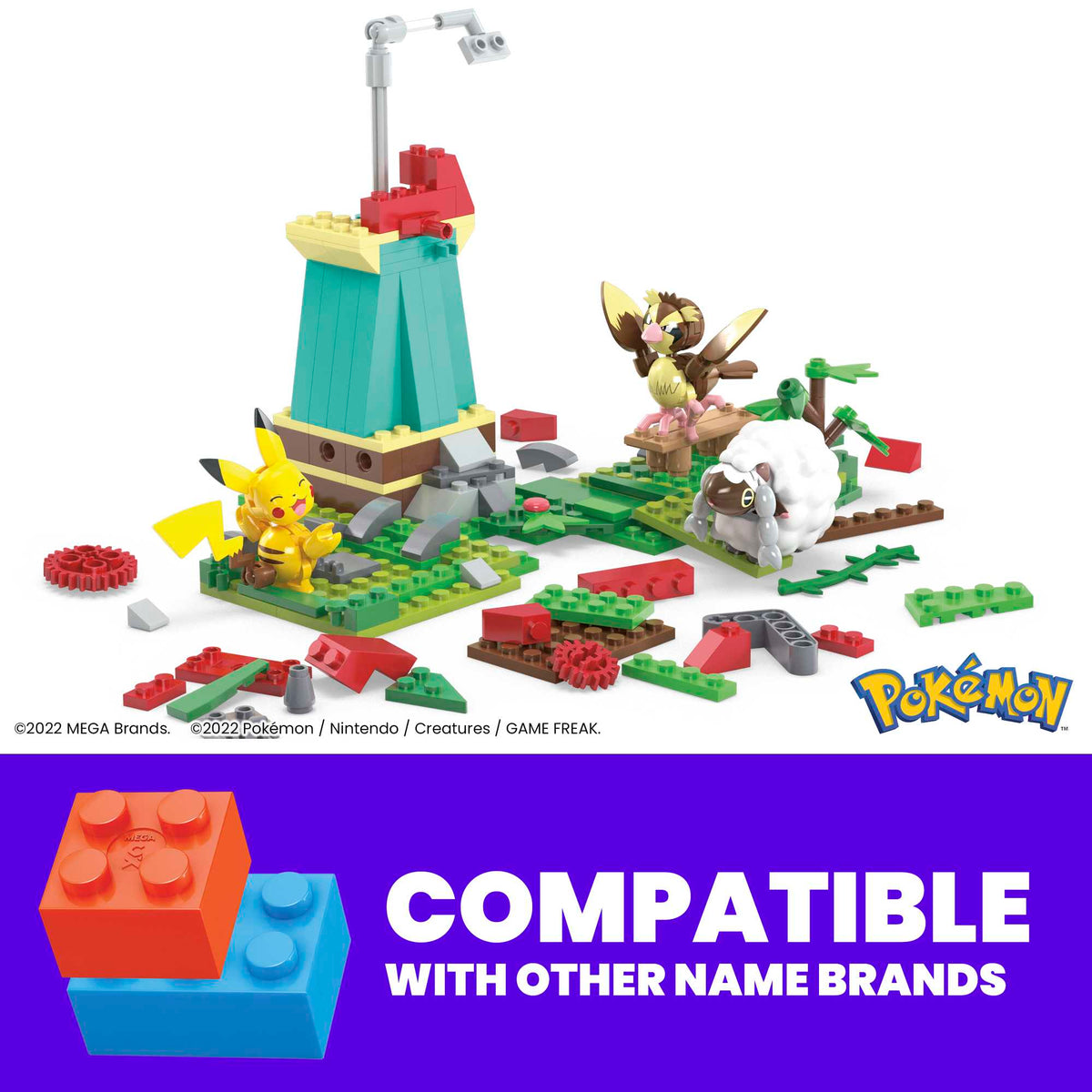 MEGA Pokémon Countryside Windmill With Action Figures, Building Set For Kids (240 Pcs)