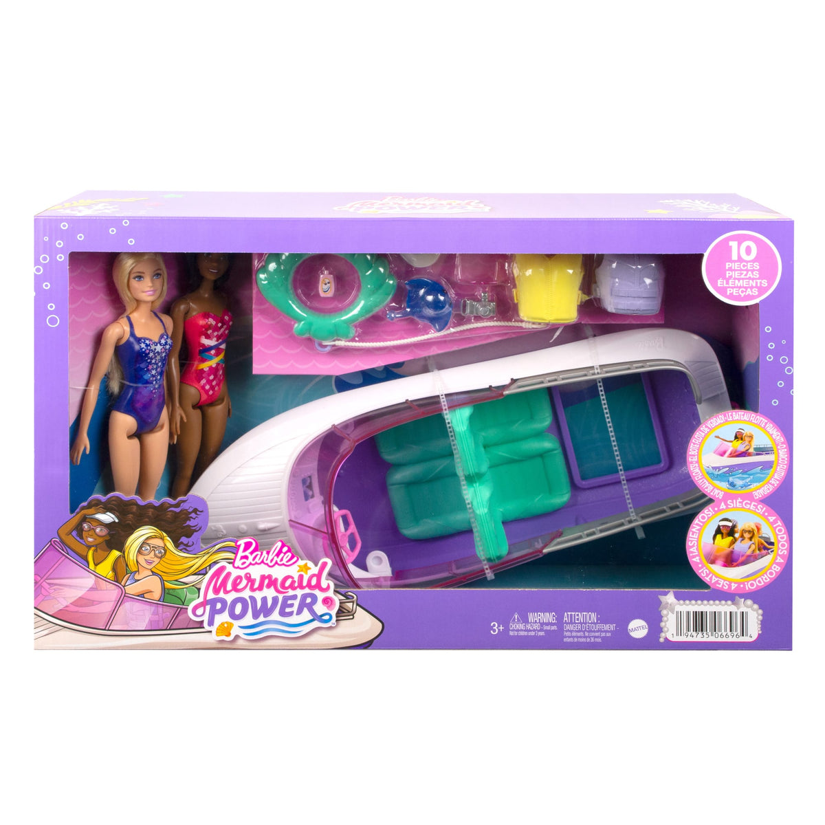 Barbie  Mermaid Power ™  Coffret de Jeu Avec Poupées et Bateau