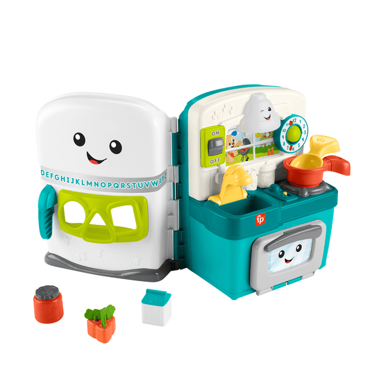 Fisher-Price Laugh & Learn Learning Kitchen Toddler Playset With Music Lights & 5 Play Pieces