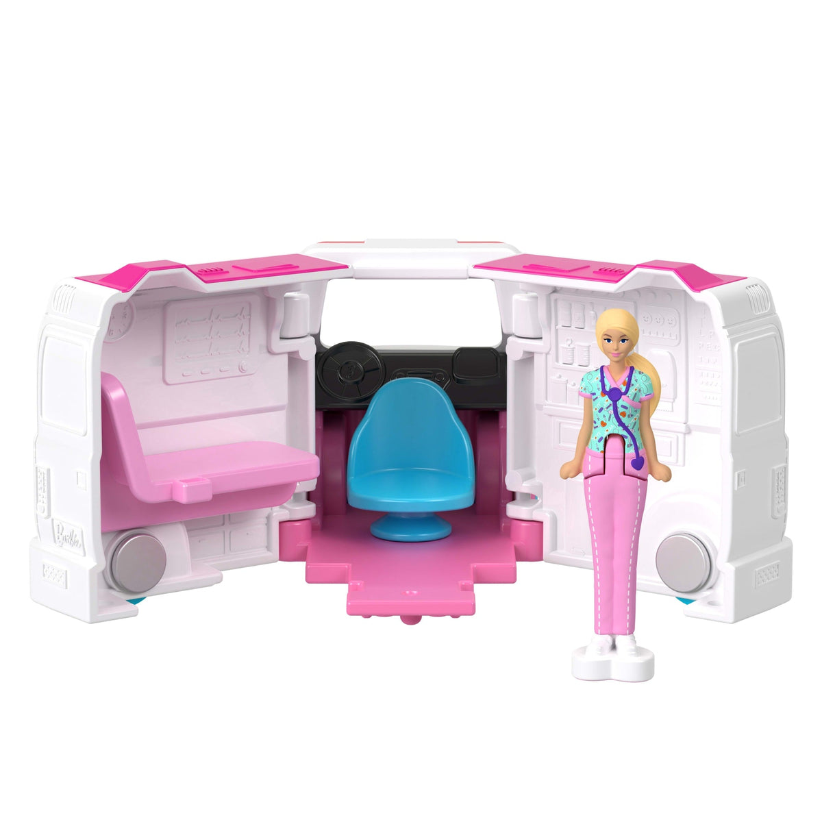 Barbie Mini BarbieLand Vehículo para Muñecas Ambulancia con Mini Muñeca